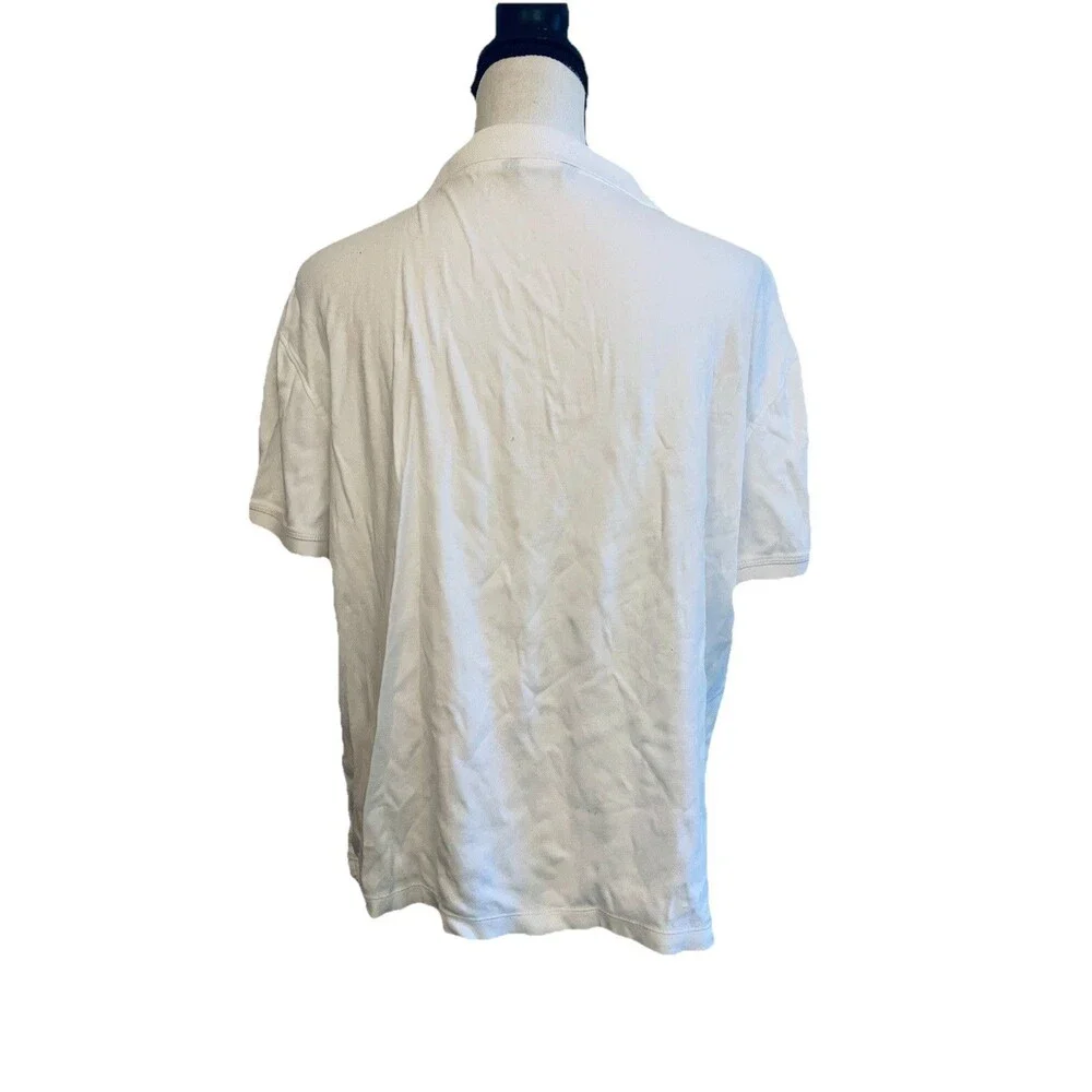 Banana Republic Mens Polo Shirt: Size Medium, White, Luxury Touch Performance